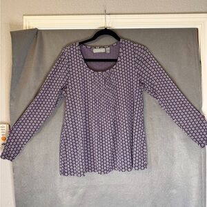 Liz Claiborne Purple Geometric Blouse. Excellent Condition.